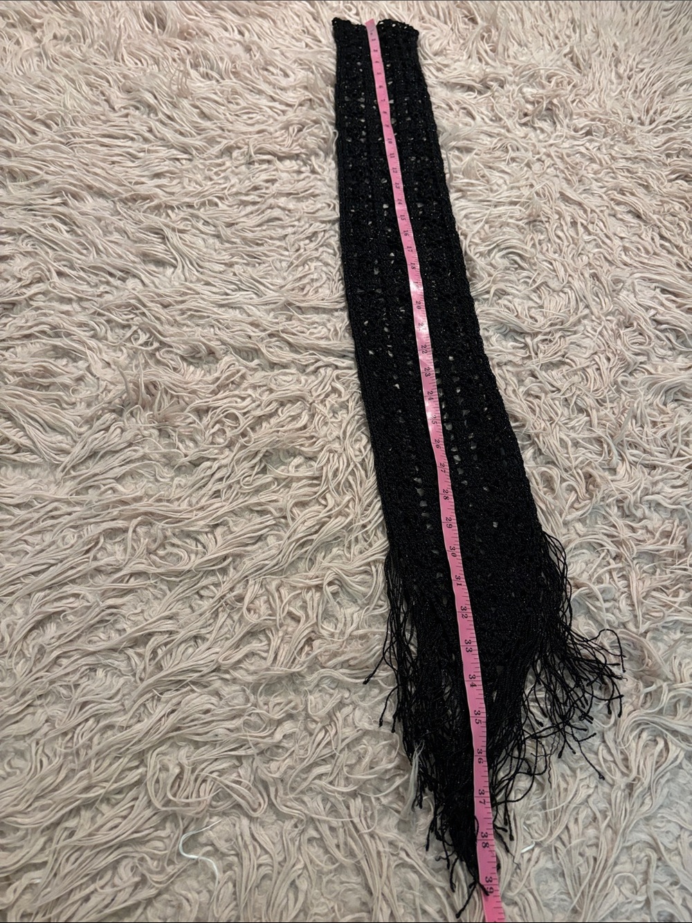 New York & Company Crochet Knit Fringe Scarf/Belt - Picture 7 of 8